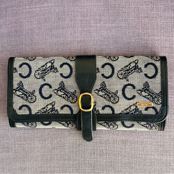 Celine Handbags - Celine monogram logo clutch bag jewelry case (?) leather canvas